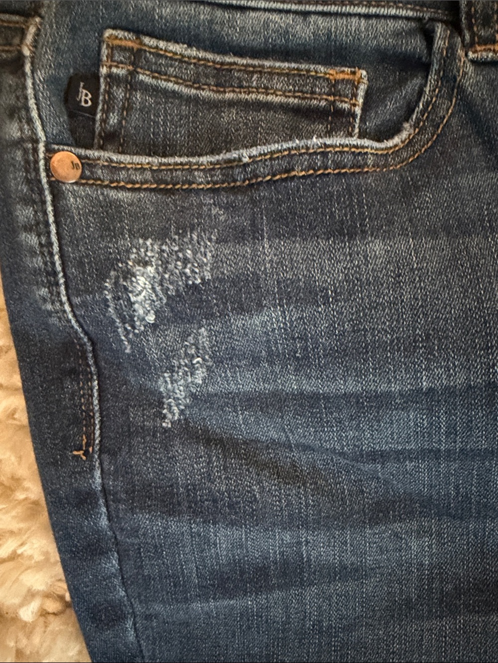 Judy Blue Jeans Size 16W Stretch Relaxed Fit Gently Used Distressed - Picture 5 of 14